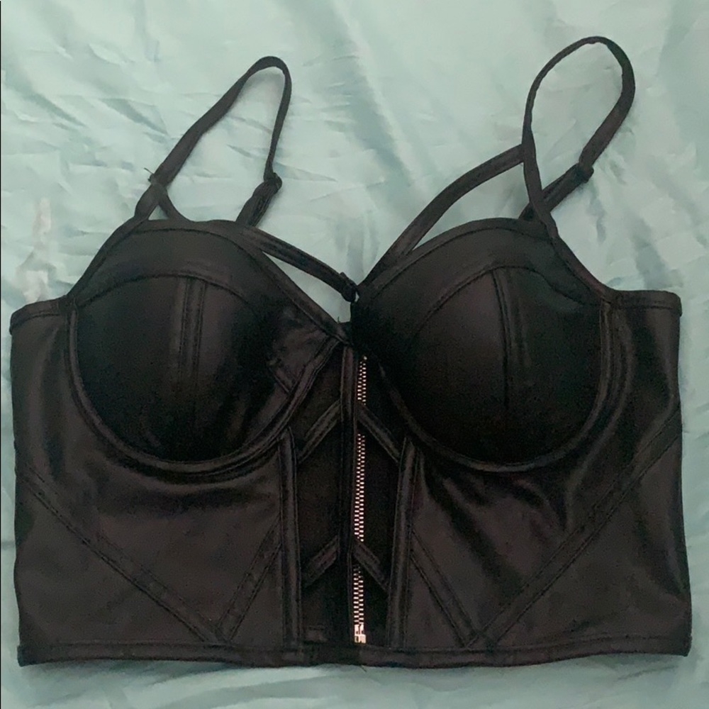 Black crop top bustier